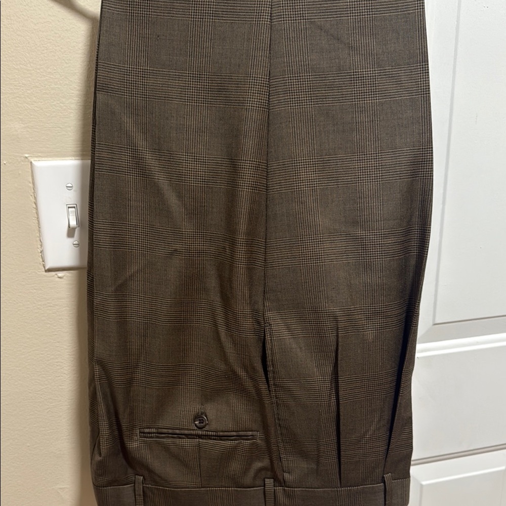 Jos. A. Bank Brown Dress Pants Flat Front Wool Blend